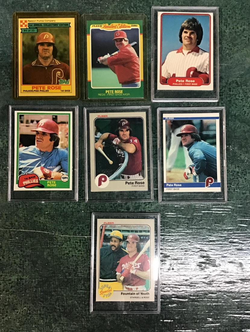 Lot of 7 Pete Rose Baseball cards (1 of 1)