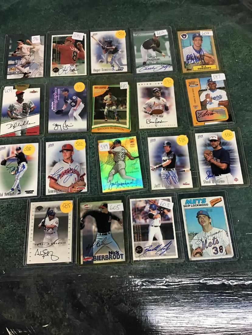 Lot of 19 autographed baseball cards (1 of 1)
