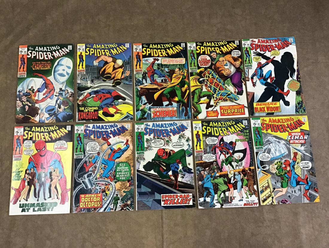 Lot of 10 The Amazing Spiderman #80, 81, 83, 85, 86, (1 of 2)