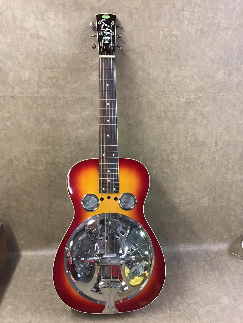Regal Dobro Squareneck Guitar Cherry: Model #RD-40CHS with hardcase. VG condition.
