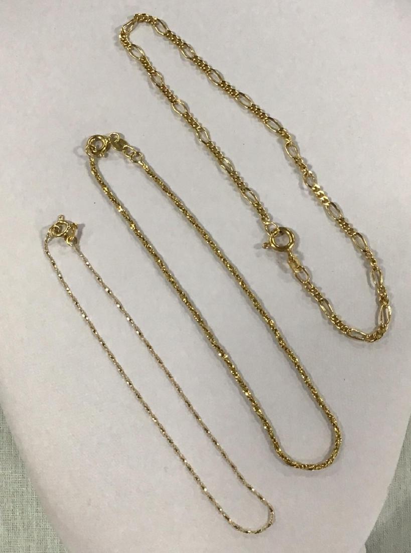 Lot of 3 18K Yellow Gold Chain Bracelets: Lot of 3 18K Yellow Gold Chain Bracelets