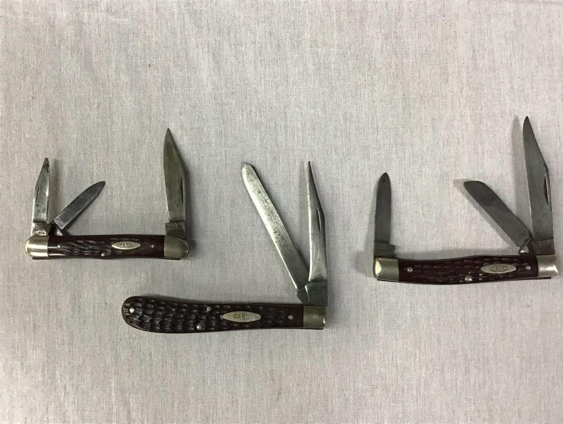 Lot of 3 Case XX Pocket Knives: Good, used condition