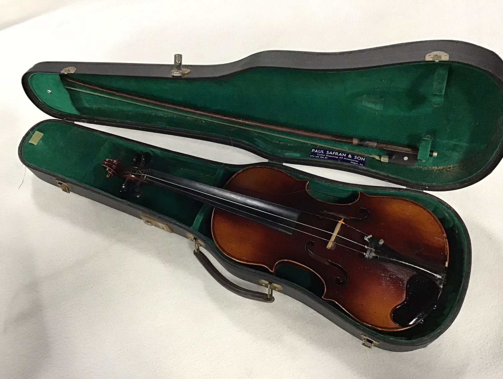 Vintage W&S Leipzig Violin: Copy of Nicolaus Amati, Germany. Hard case and bow.