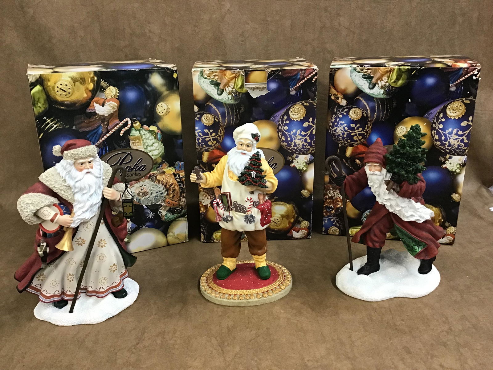 Lot of 3 Pipka Santas: SN# 13608-#235/3200, SN# 13970-#535, SN# 13602-#278/3200 Like new in box