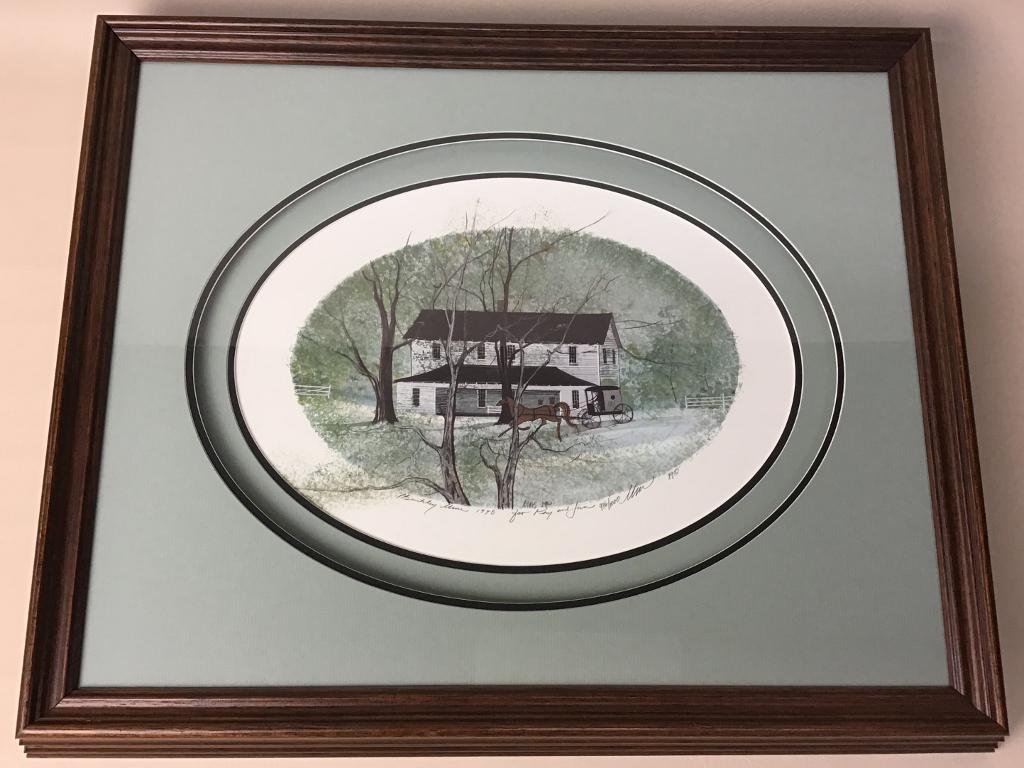 P. Buckley Moss-Signed & Numbered Framed Print: #936/1000-Dated 1990 Beautifully Framed & Doubled Matted. 22 1/2" X 18 1/2"-Frame Size. Very Good Condition
