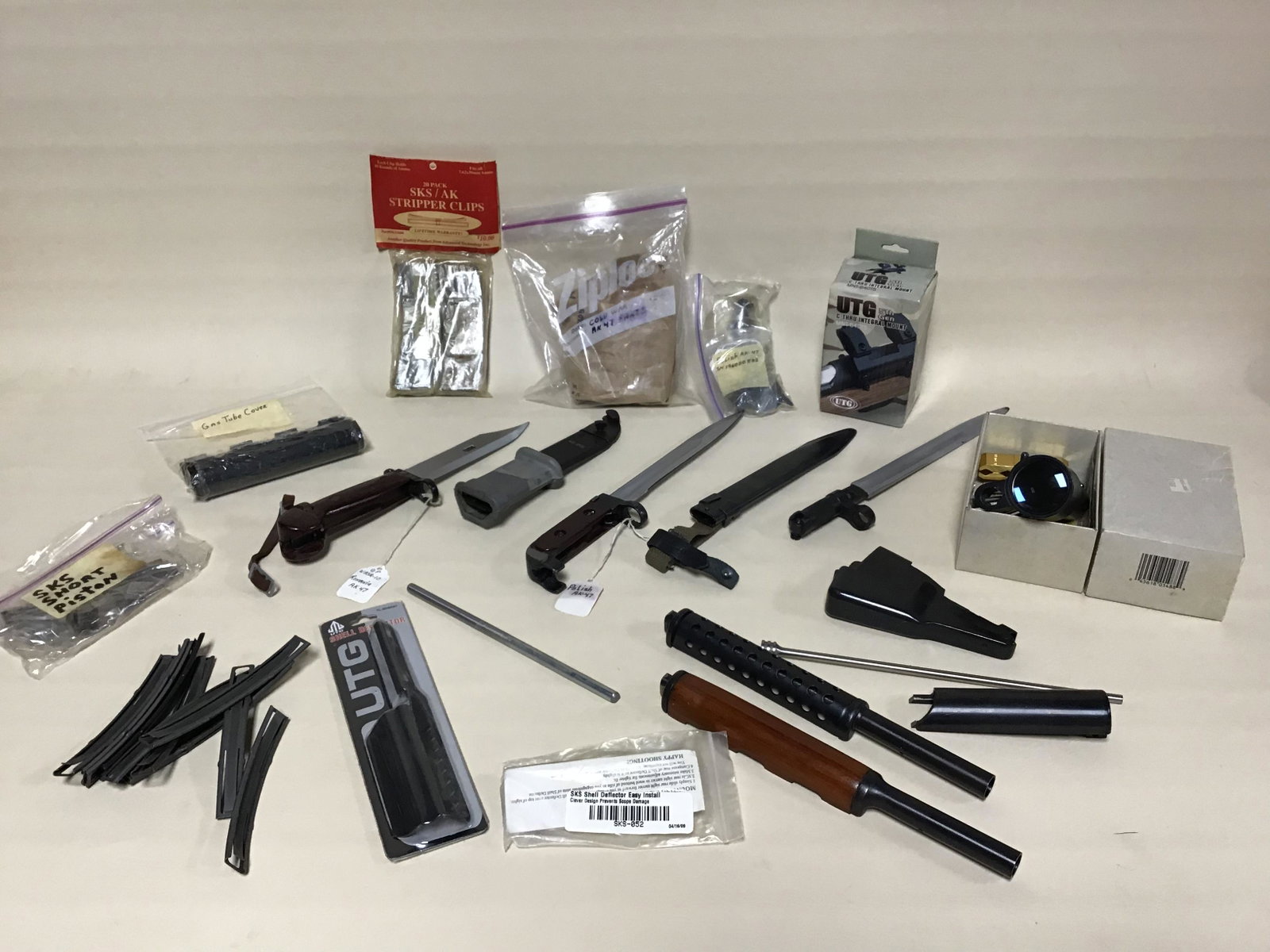 AK-47 SKS Lot: Bayonets, Parts & Misc., Scope