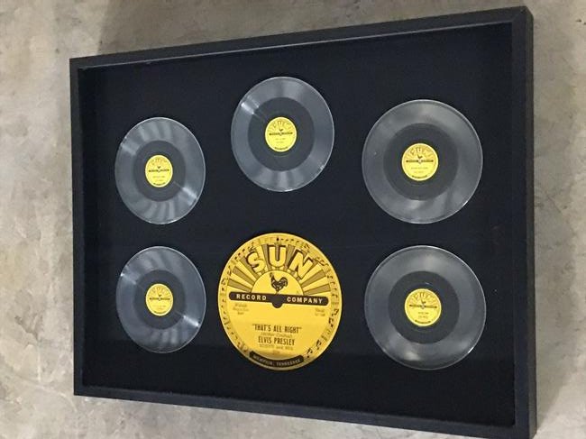 RARE! 5 ELVIS PRESLEY SUN 78 RPM RECORDS: VERY RARE & HARD TO FIND COMPLETE SET OF ALL 5 ELVIS PRESLEY SUN 78 RPM RECORDS MADE FROM THE ORIGINAL STAMPERS AND DIES. SET INCLUDES SUN #209-"THAT'S ALRIGHT", #210-"GOOD ROCKIN TONIGHT", #217-"BABY
