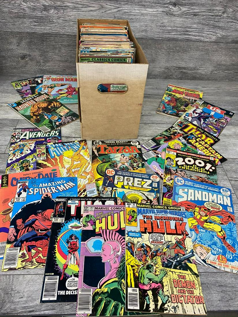 LARGE LOT OF 200+/- VINTAGE & NEWER COMICS: MAN-THING, HULK, SANDMAN, IRON-MAN, THE DEMON, TEEN TITANS, & MANY OTHERS