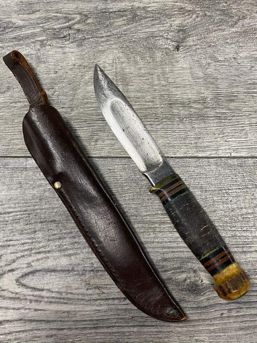 MARBLES VINTAGE KNIFE MSA ORIGINAL: GLADSTONE, MI OLD CANOE HUNTING KNIFE. FOUND CONDITION