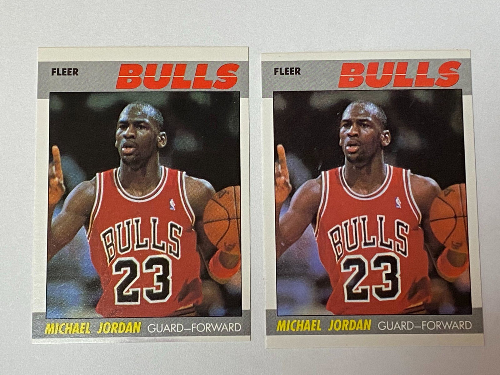 Lot of 2 1987 Fleer #59 Michael Jordan: SOLD AS IS. BUYER ASSUMES ALL RISKS AND RESPONSIBILITY, WE CANNOT GUARANTEE OR AUTHENTICATE