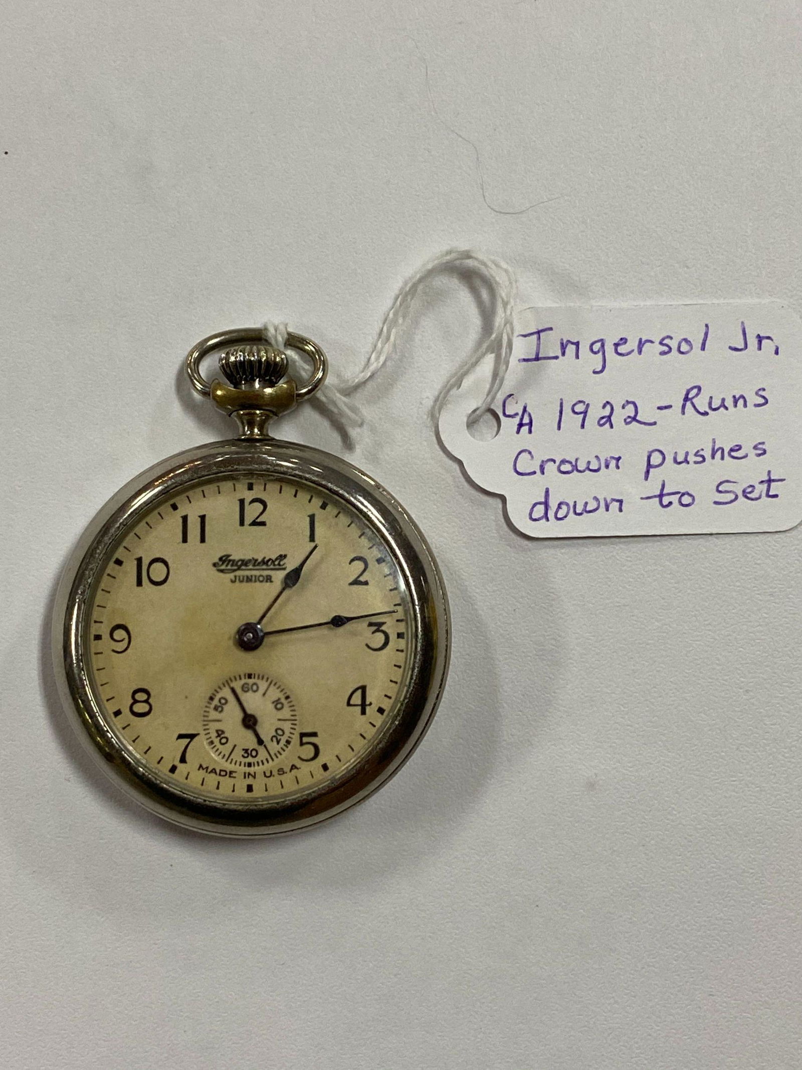 For Auction INGERSOLL JUNIOR POCKET WATCH (0088) on Dec 05, 2020