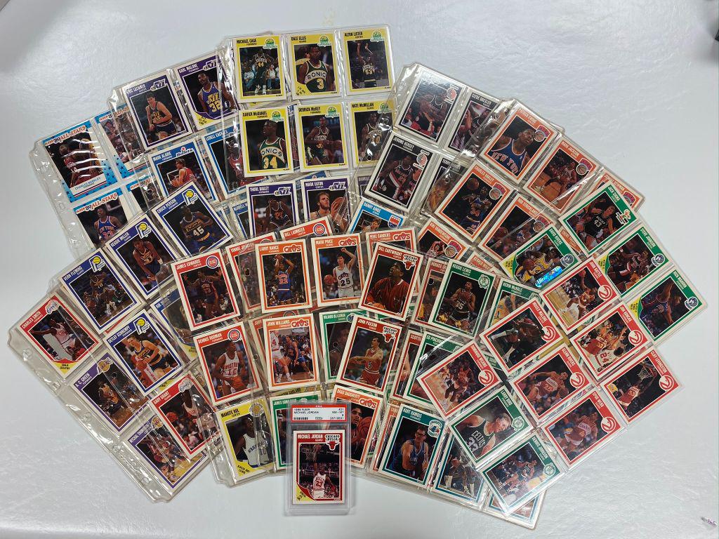 1989 Fleer Lot with Michael Jordan PSA 8: 1989 Fleer Lot with Michael Jordan PSA 8