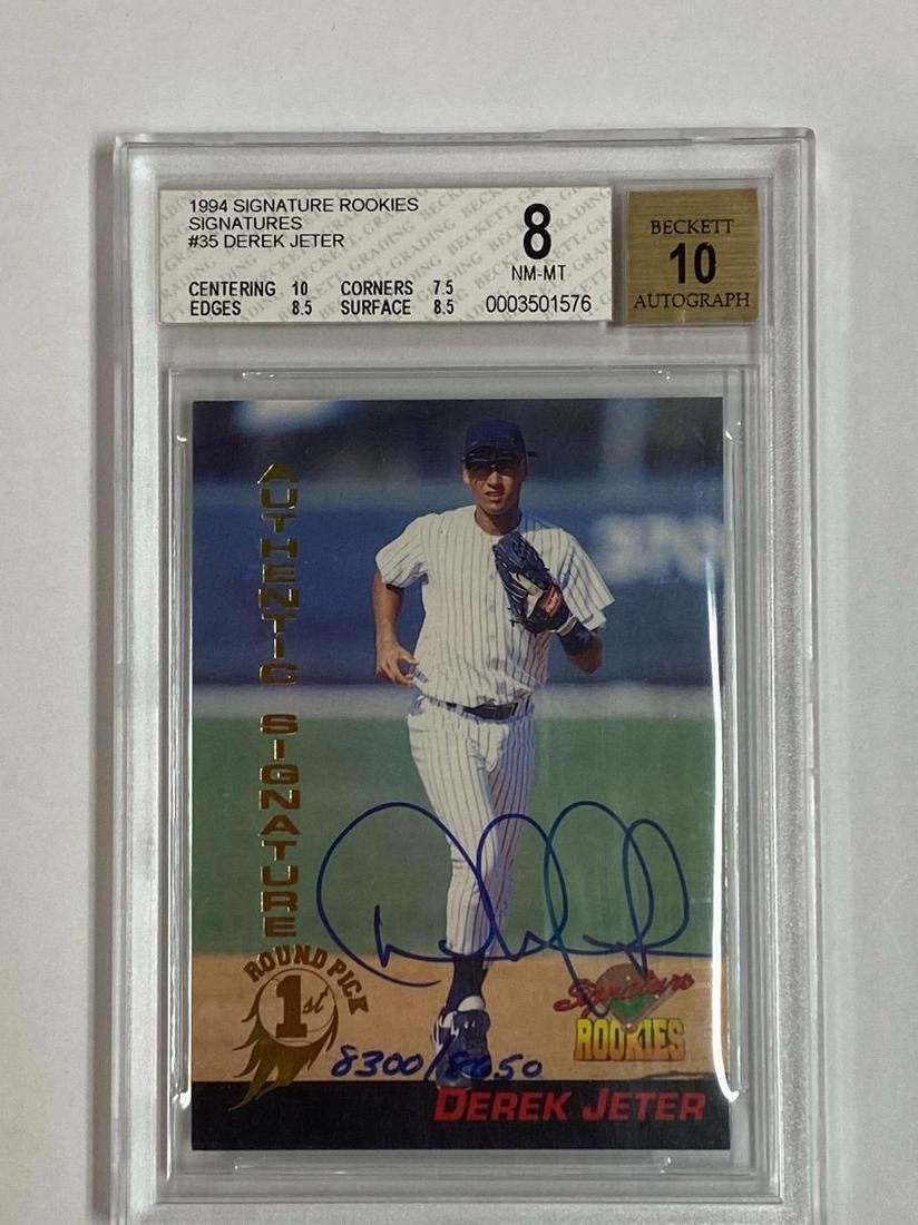 1994 Derek Jeter Signatures Autograph BGS 8: 1994 Derek Jeter Signatures Autograph BGS 8