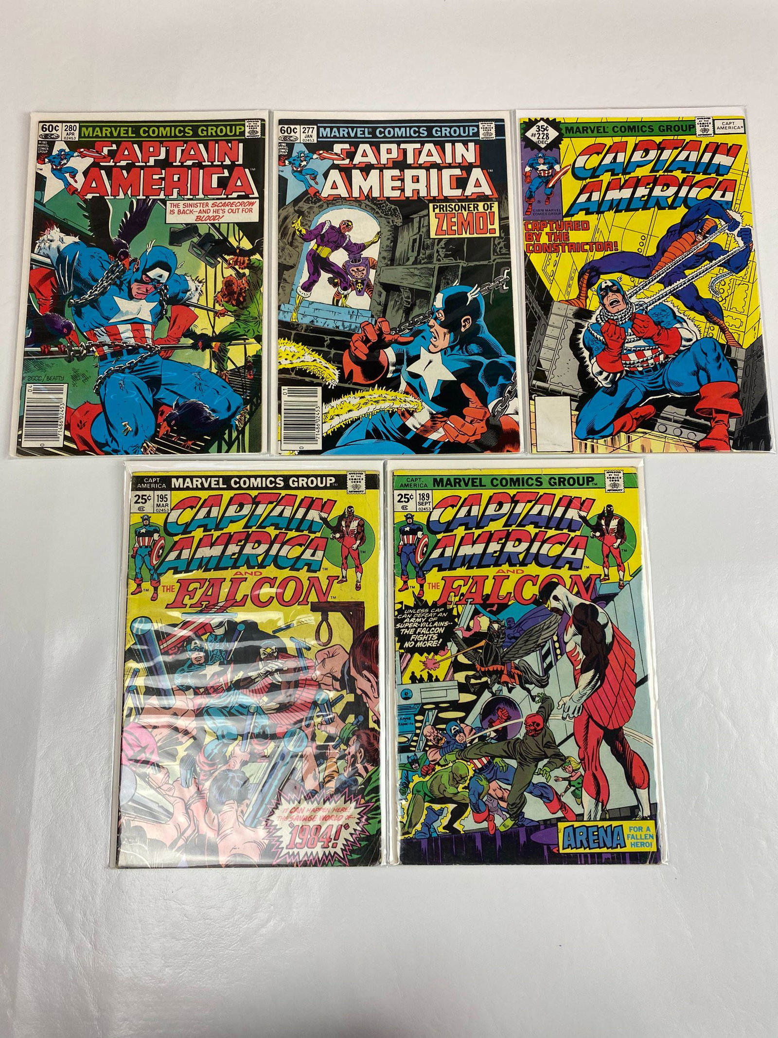Lot of 5 Captain America Comics: #s 189,195,228,277,280