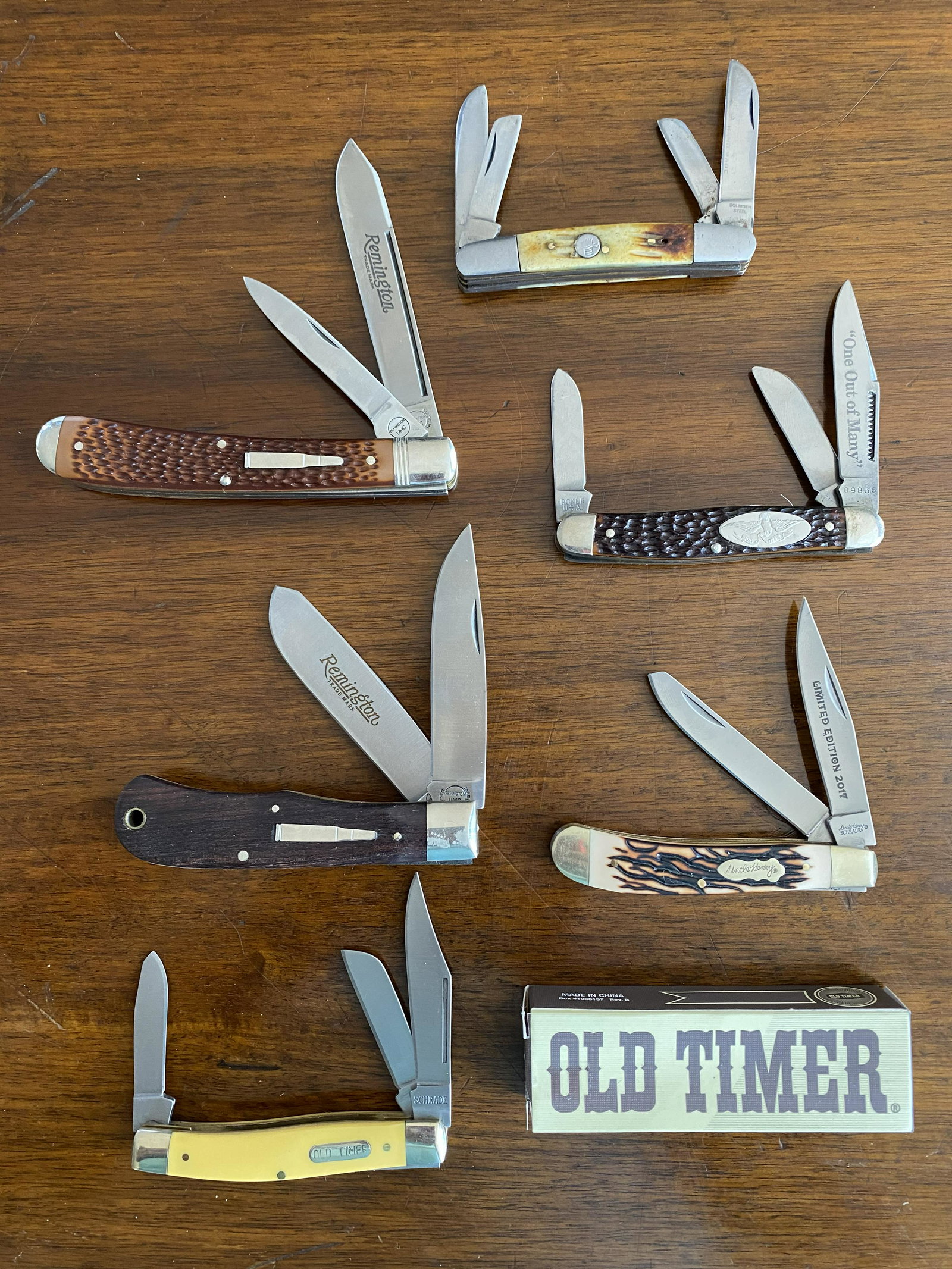 LOT OF 6 SCHRADE, REMINGTON AND OTHER: FOUND CONDITION