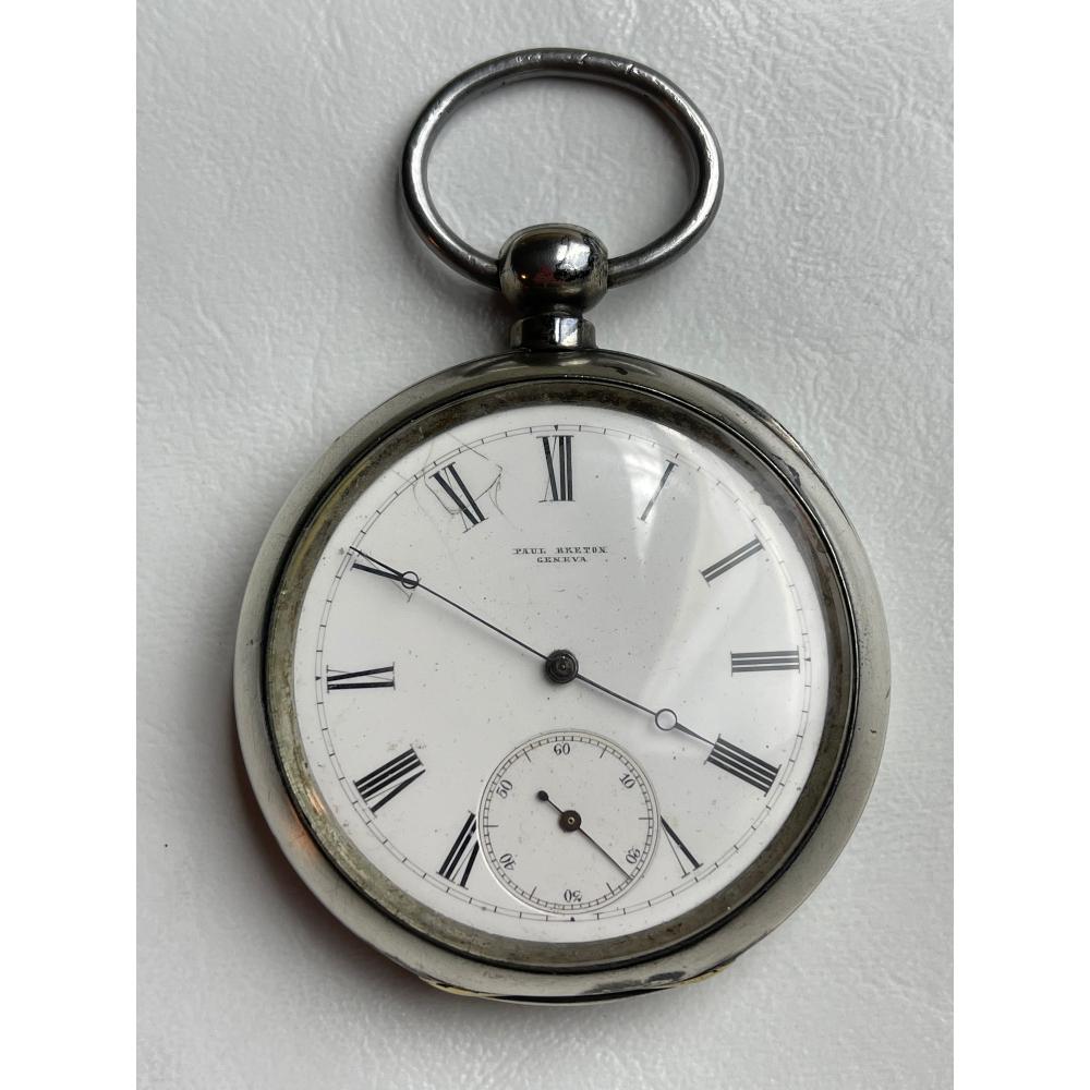 Paul Breton Geneva 1800s Key Wind Silver Pocket Watch (1 of 5)