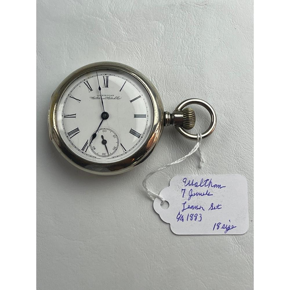 Waltham 7 Jewel Pocket Watch: Lever set, c1883, s18, working