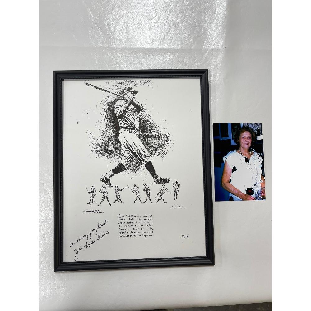 Rare! Babe Ruth Ethcing 4/714 Signed by R.H. Palenske (1 of 5)