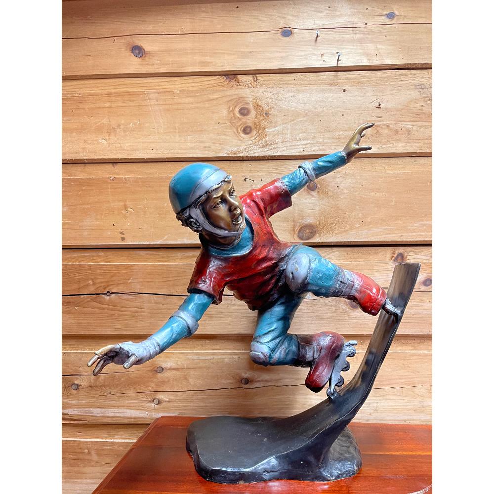 Rollerblading Boy Bronze Statue (1 of 5)