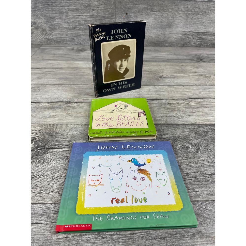 Lot of 3 Beatles Books: In His Own Write by John Lennon, Love Letters to the Beatles, and Real Love - The Drawing for Sean by John Lennon.