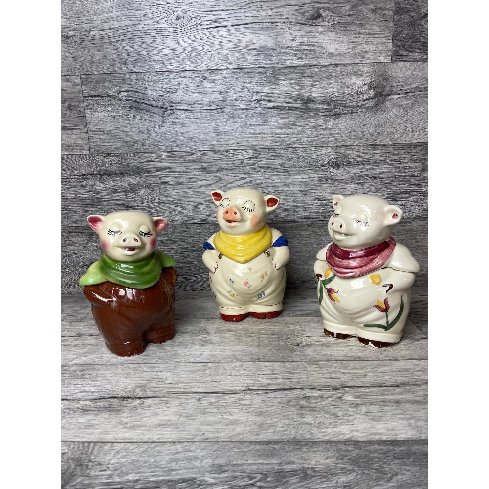 Lot of 3 Vintage Shawnee and USA Cookie Jars: VG estate found condition, no chips.