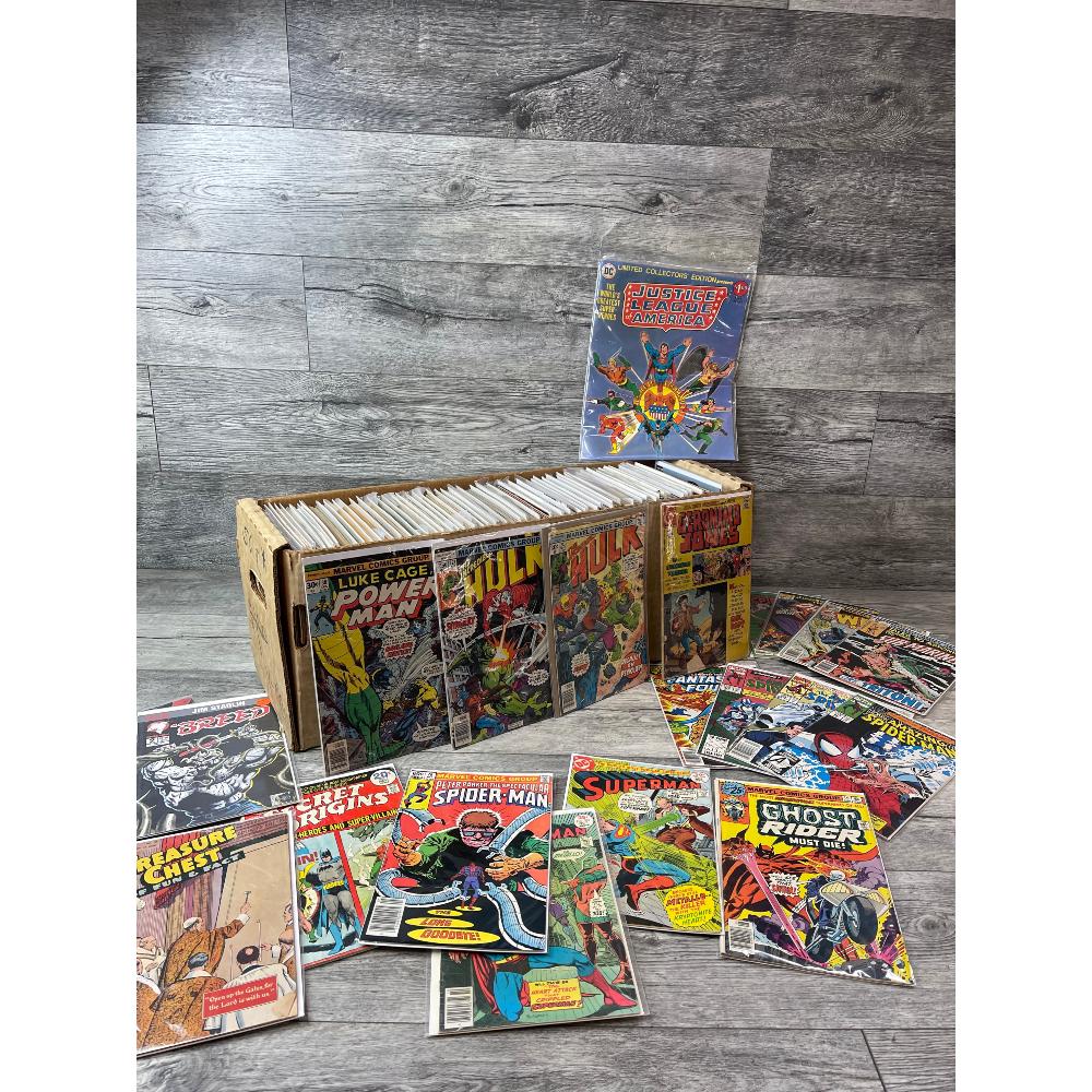Long Box Lot of Comics: Marvel Comics, Bravura, DC Comics, etc. The Breed, Spider Man, Ghost Rider, etc.