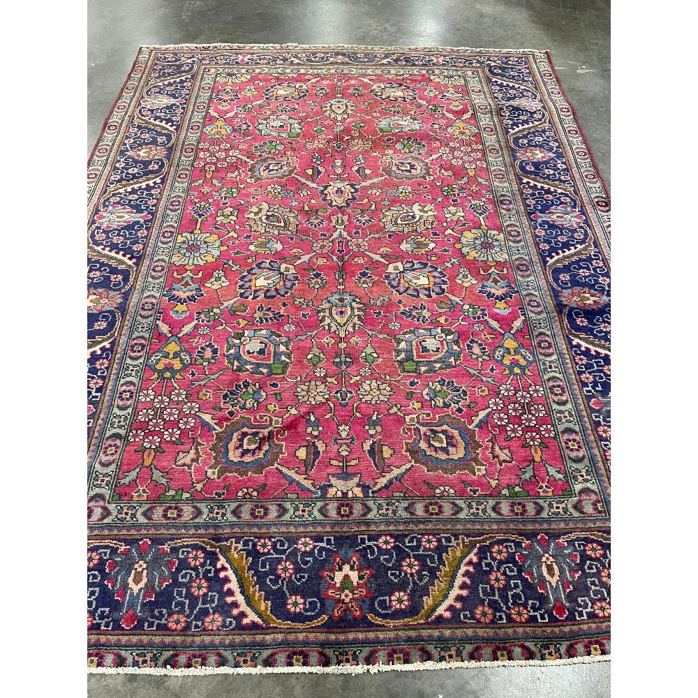 Antique Persian Tabriz Hand Knotted Wool Rug (1 of 4)