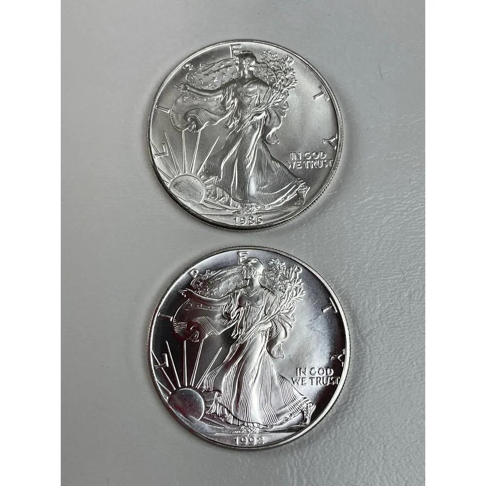 Lot of 2 American Silver Eagles (1 of 2)