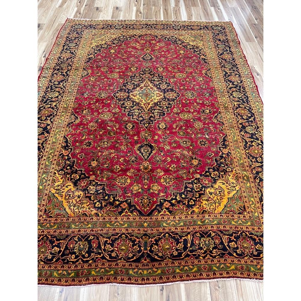 Antique Persian Kashan Hand Knotted Wool Rug (1 of 4)