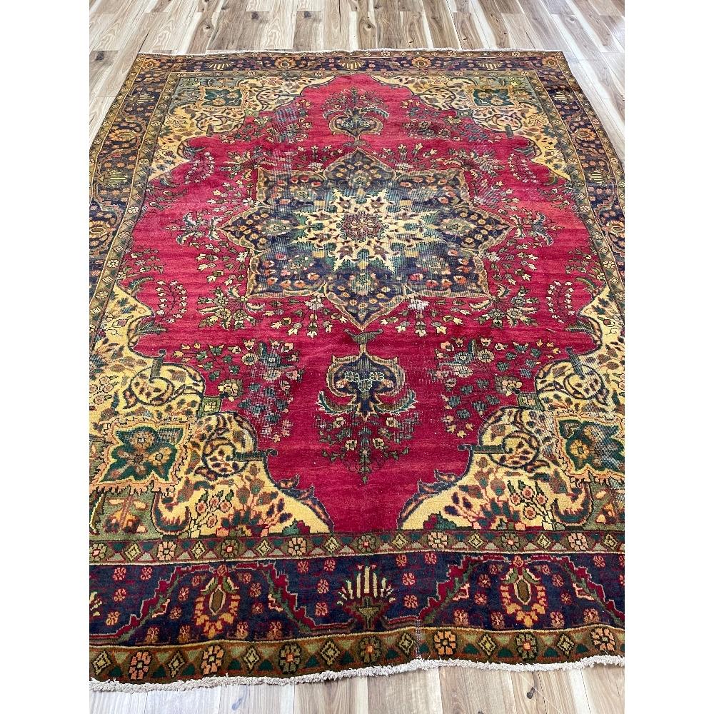 Antique Persian Tabriz Hand Knotted Wool Rug (1 of 5)