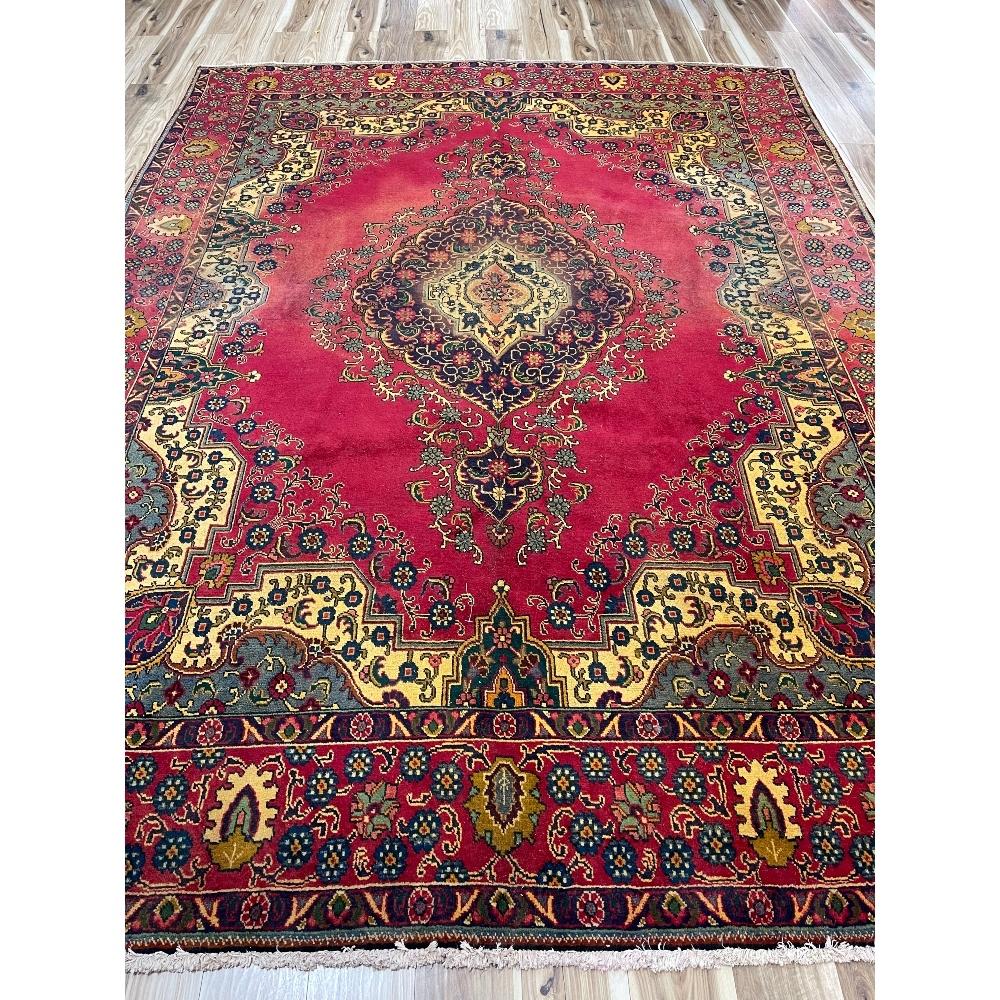 Antique Persian Tabriz Hand Knotted Wool Rug (1 of 4)
