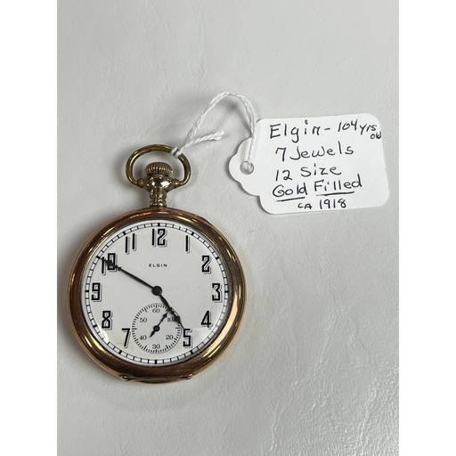 ELGIN 7 JEWEL POCKET WATCH GOLD FILLED (0050I) on May 07, 2022 AOK