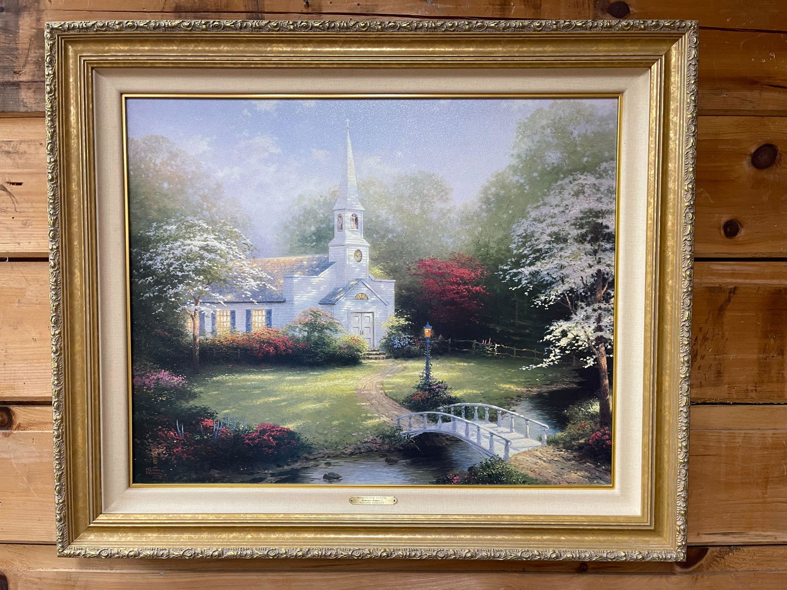THOMAS KINKADE " HOMETOWN CHAPEL" LTD. ED. GALLERY PROOF ON CANVAS (1 of 7)