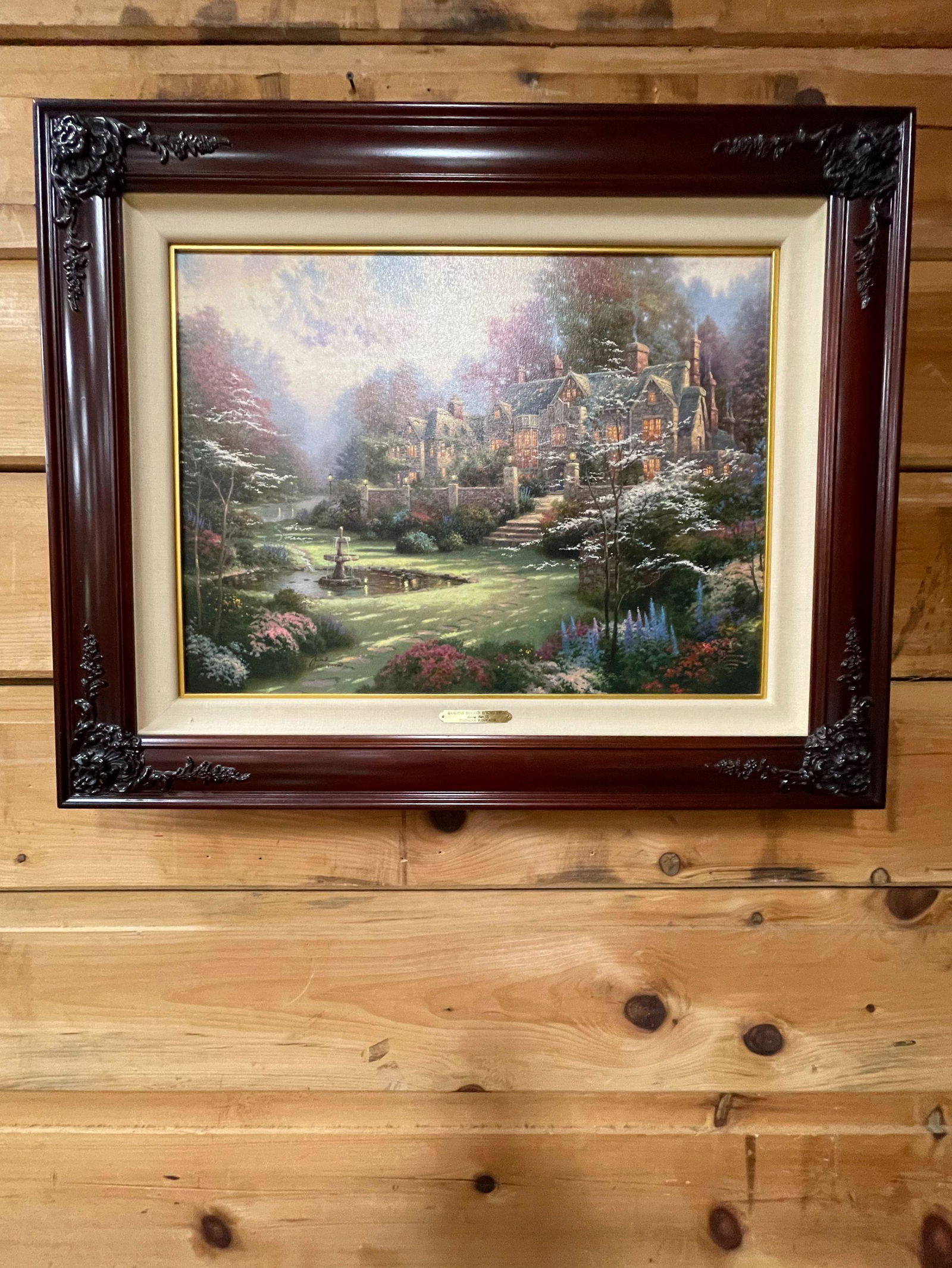 THOMAS KINKADE "GARDENS BEYOND SPRING GATE" LTD. ED. LITHOGRAPH ON CANVAS (1 of 6)