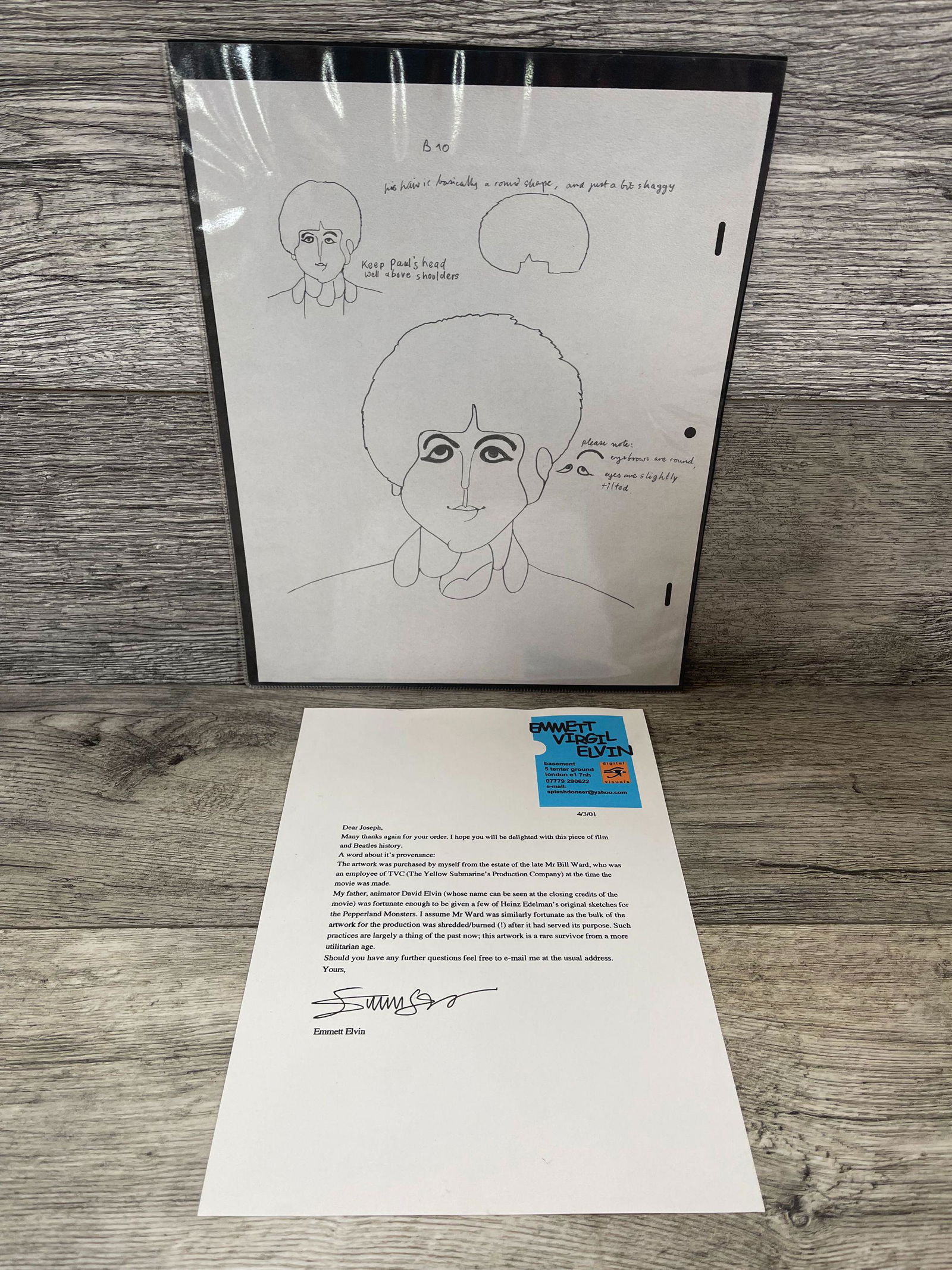 RARE! ORIGINAL 1968 HEINZ EDELMAN "YELLOW SUBMARINE" CONCEPT DRAWING (1 of 5)