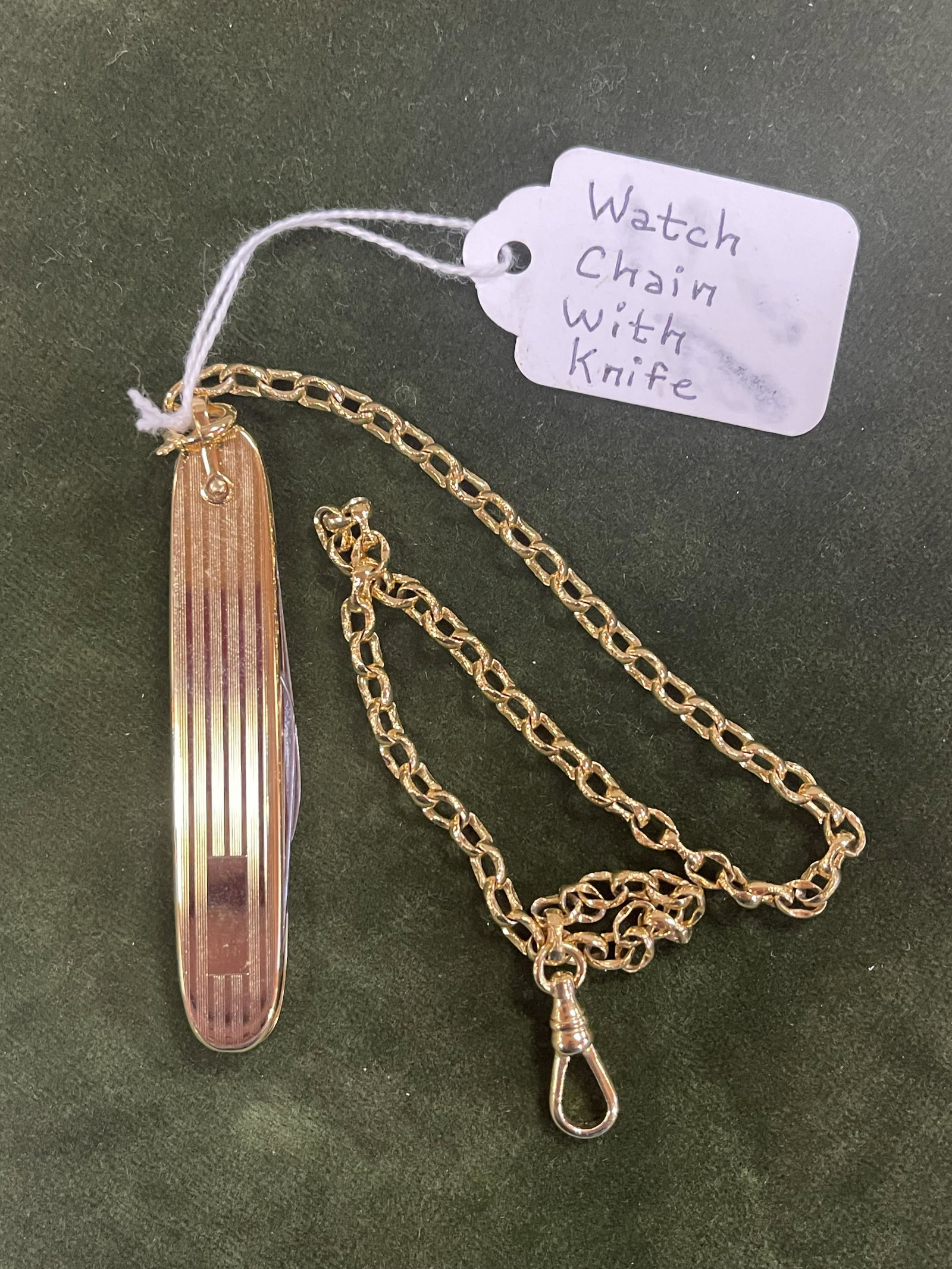 WATCH CHAIN WITH KNIFE: GOLD TONE