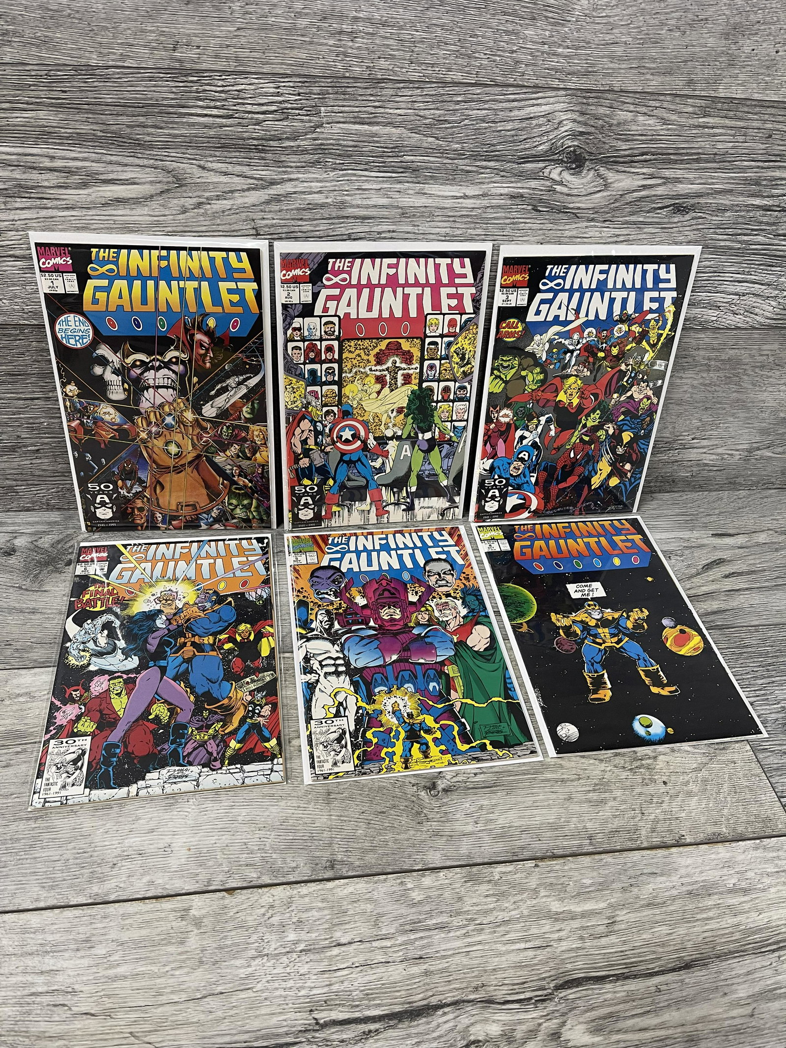 LOT OF 6 INFINITY GAUNTLET COMICS: LOT OF 6 INFINITY GAUNTLET COMICS