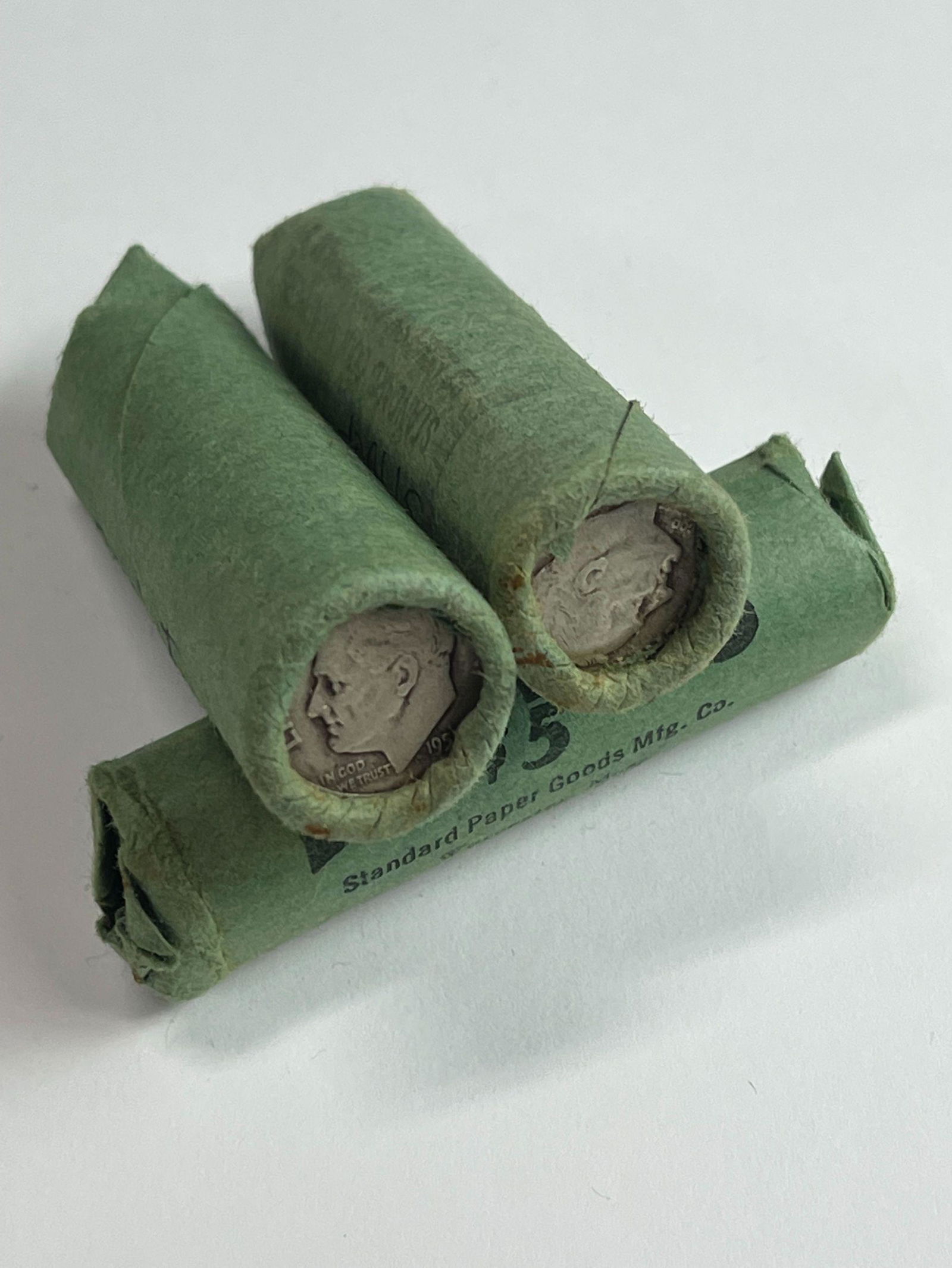 3 ROLLES OF SILVER DIMES: 90% SILVER