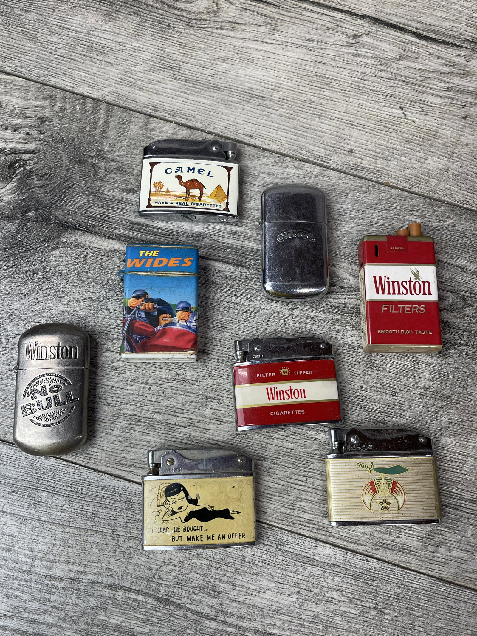 LOT OF 8 ASSORTED VINTAGE LIGHTERS: LOT OF 8 ADDORTED VINTAGE LIGHTERS