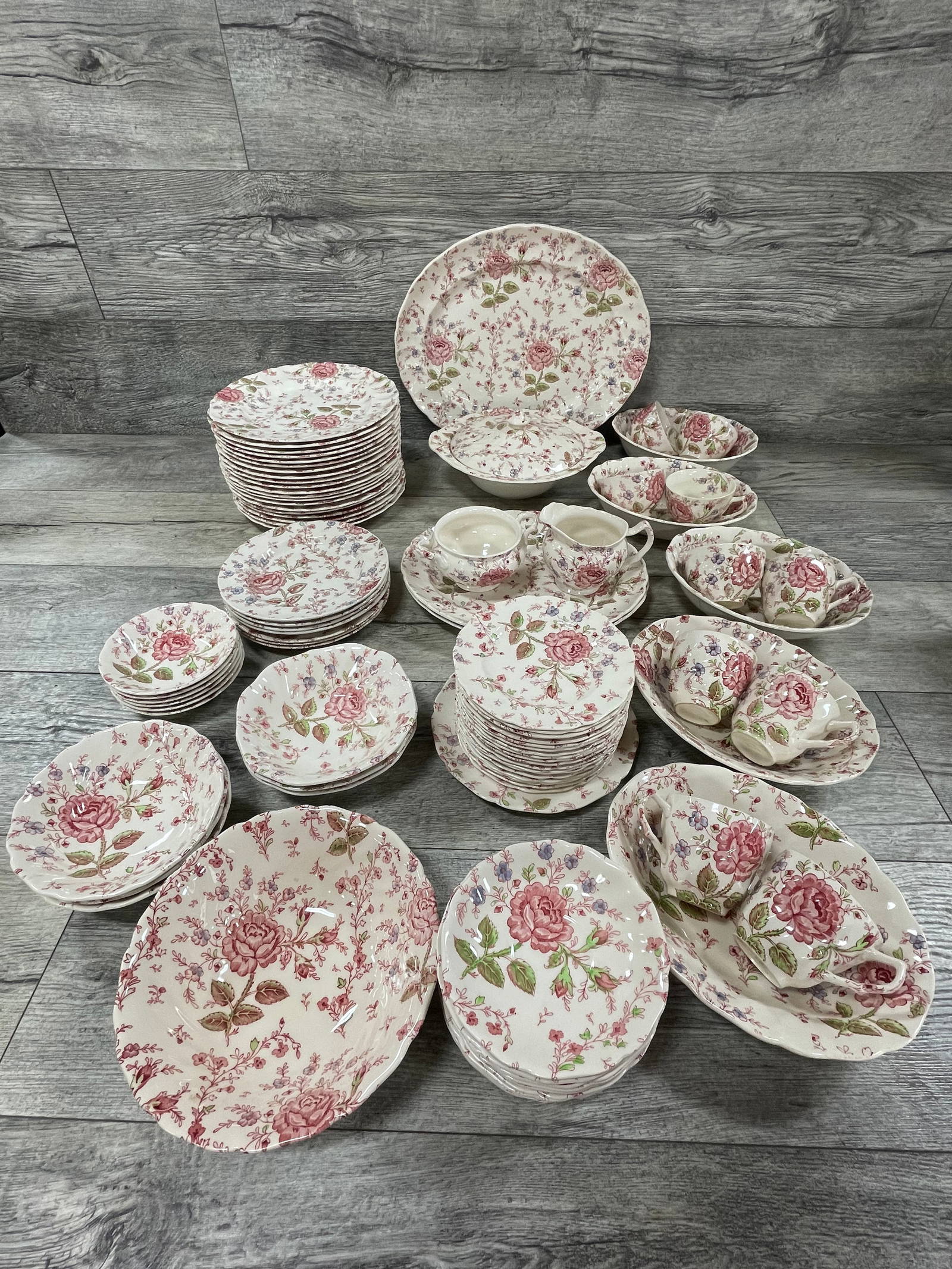 Johnson Brothers Rose Chintz China. Auction