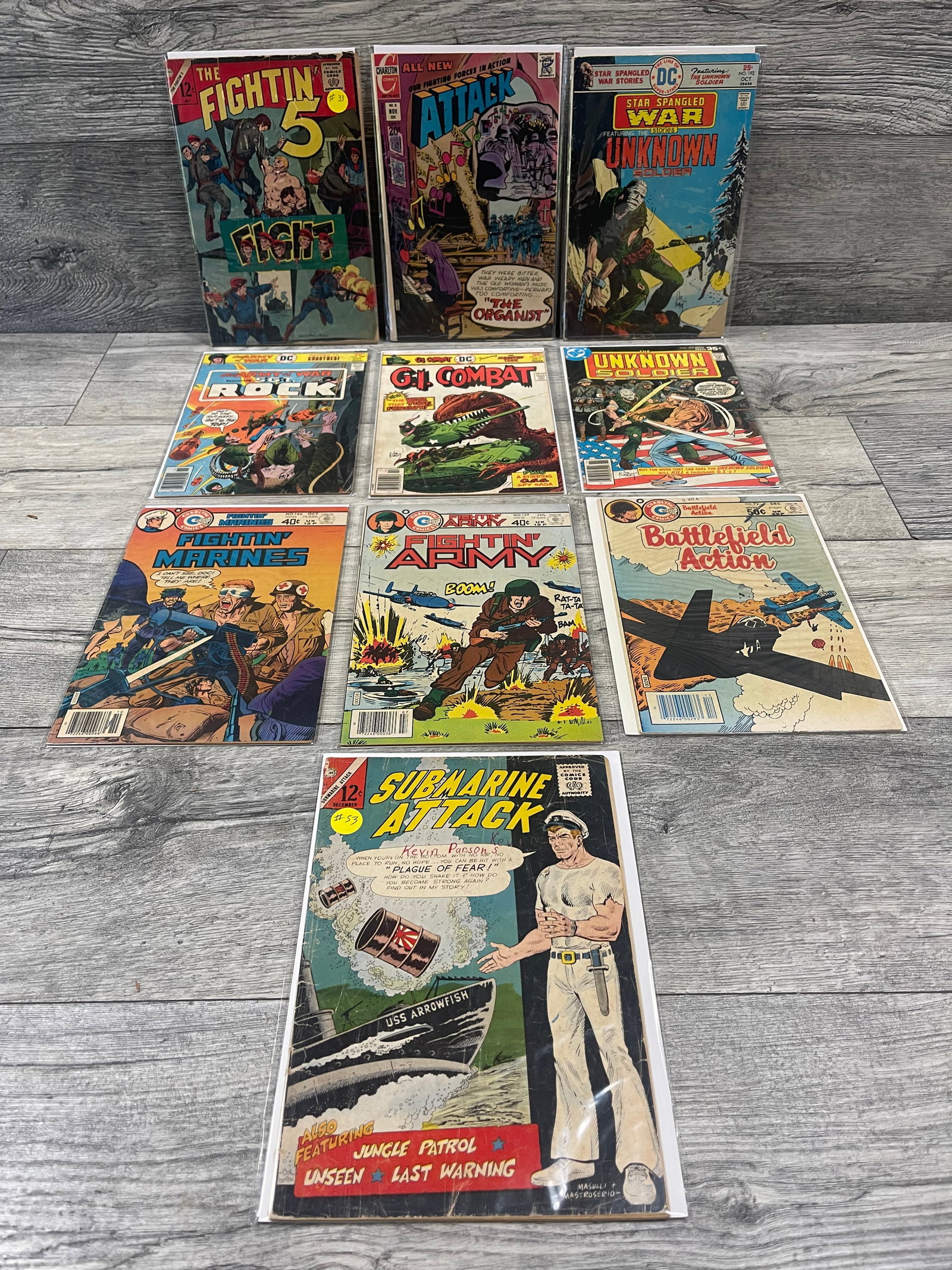 LOT OF 10 MILITARY COMICS: LOT OF 10 MILITARY COMICS