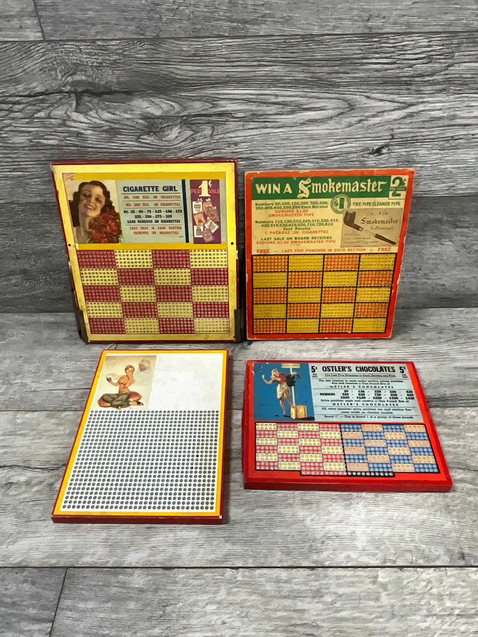 CIGARETTE GIRL, WIN A SMOKEMASTER OSTLER'S CHOCOLATES AND HARLICH'S PUNCH BOARDS: CIGARETTE GIRL, WIN A SMOKEMASTER OSTLER'S CHOCOLATES AND HARLICH'S PUNCH BOARDS