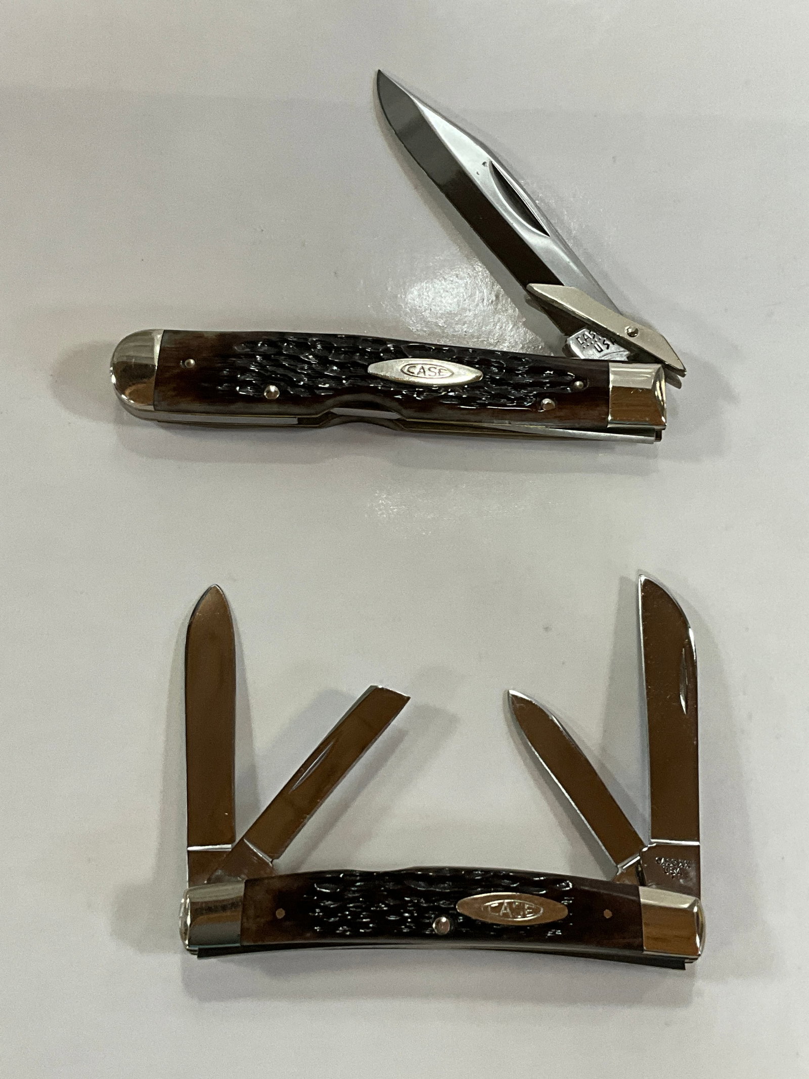 NOS 2 CASE XX BONE HANDLE POCKET: CONGRESS 64052, CHEETAH 6111 1/2