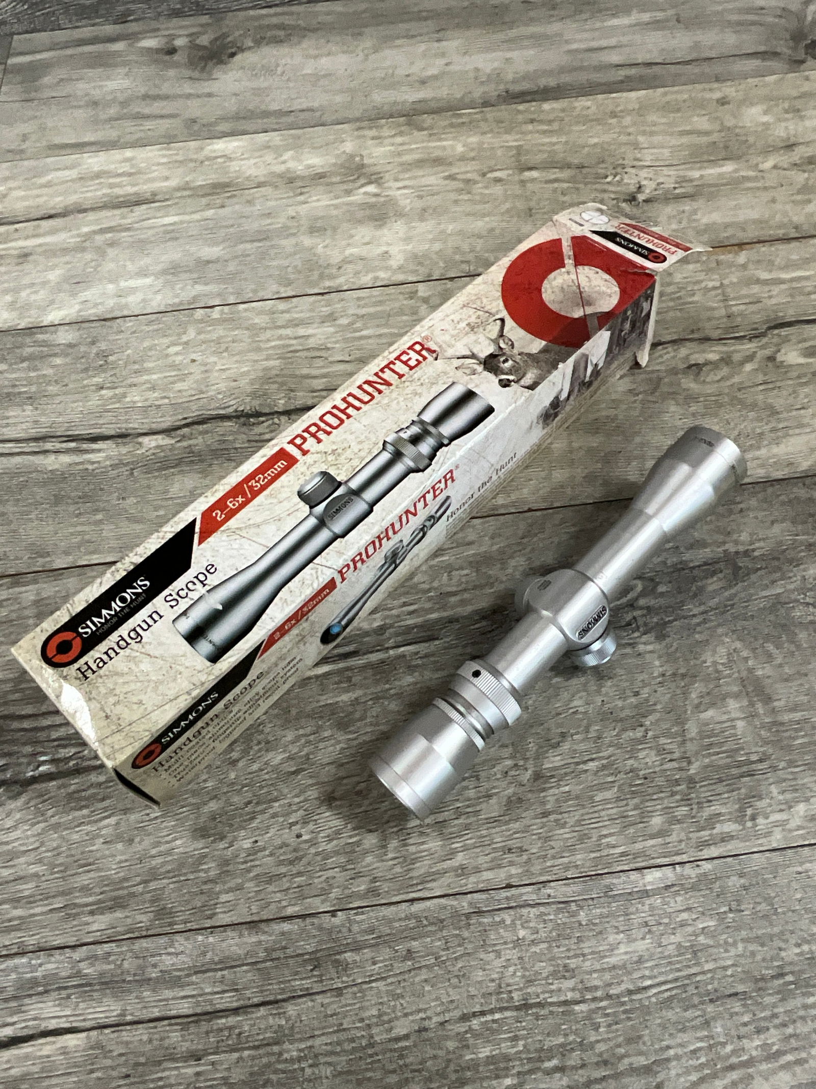 SIMONS 2-6/32MM PROHUNTER HANDGUN SCOPE: VERY GOOD CONDITION W/BOX