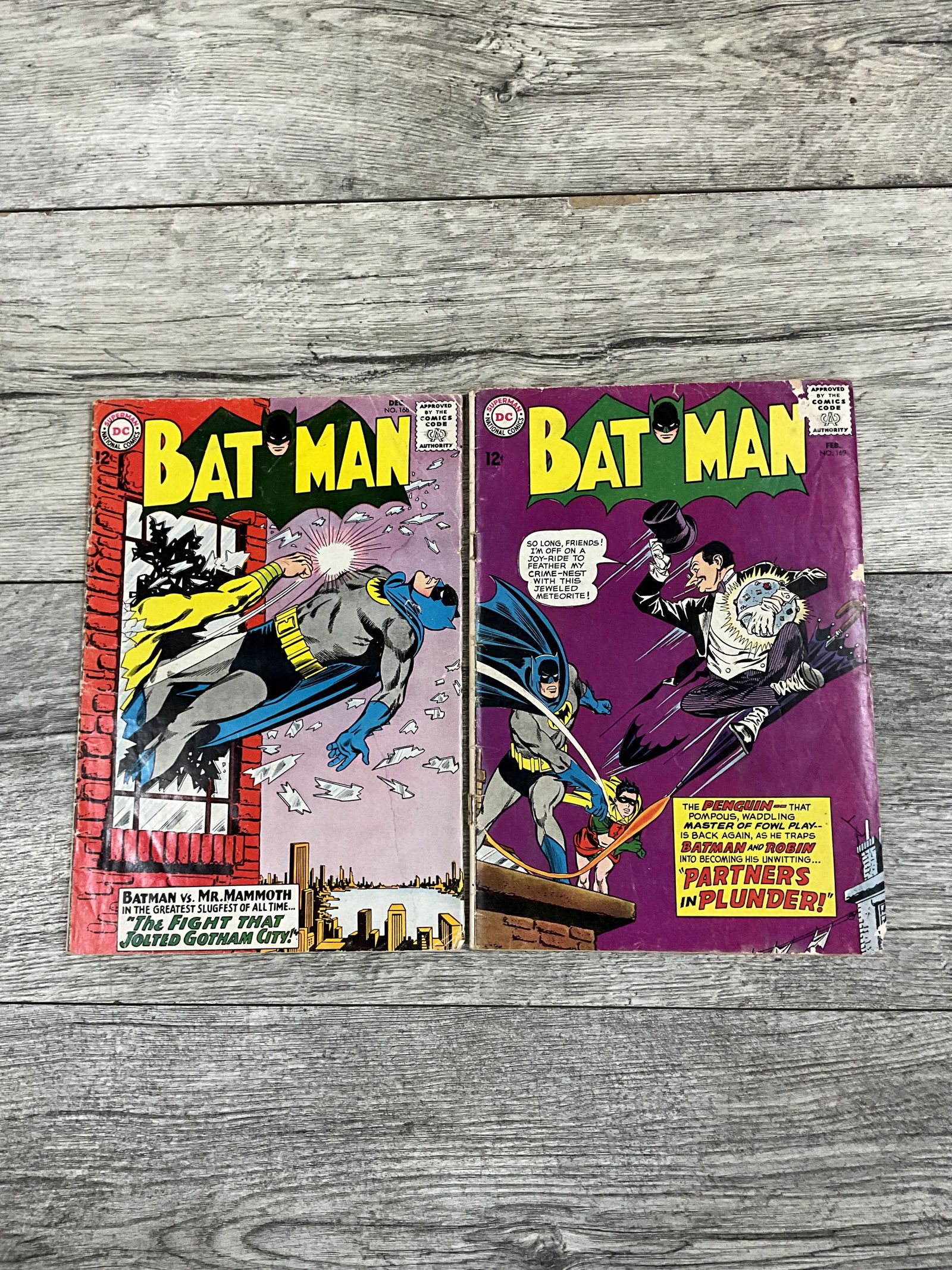 Two issues of Batman, #'s 168 and 169.  DC comics (1 of 2)