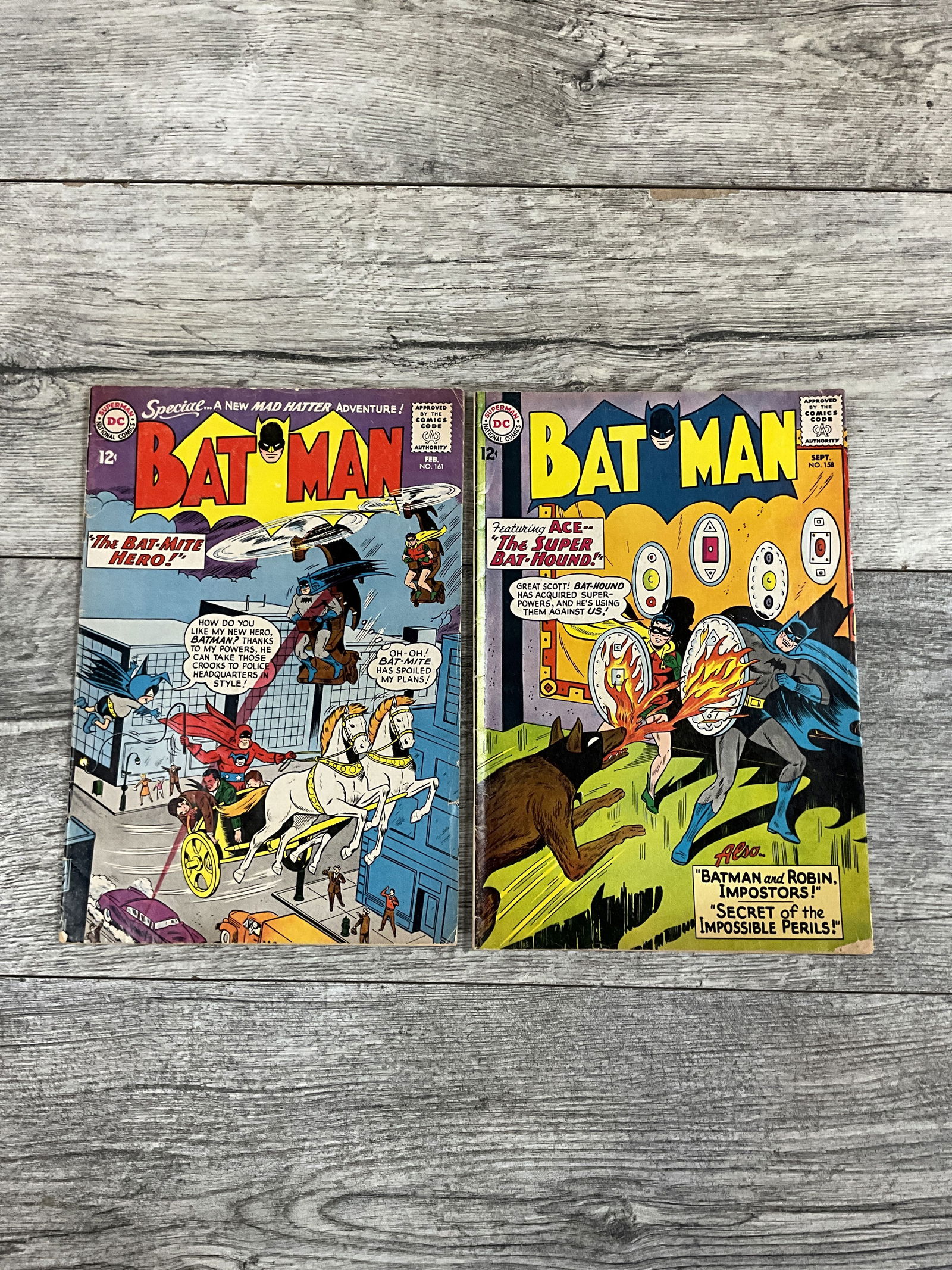 Two issues of Batman, #'s 161 and 158.  DC comics (1 of 2)
