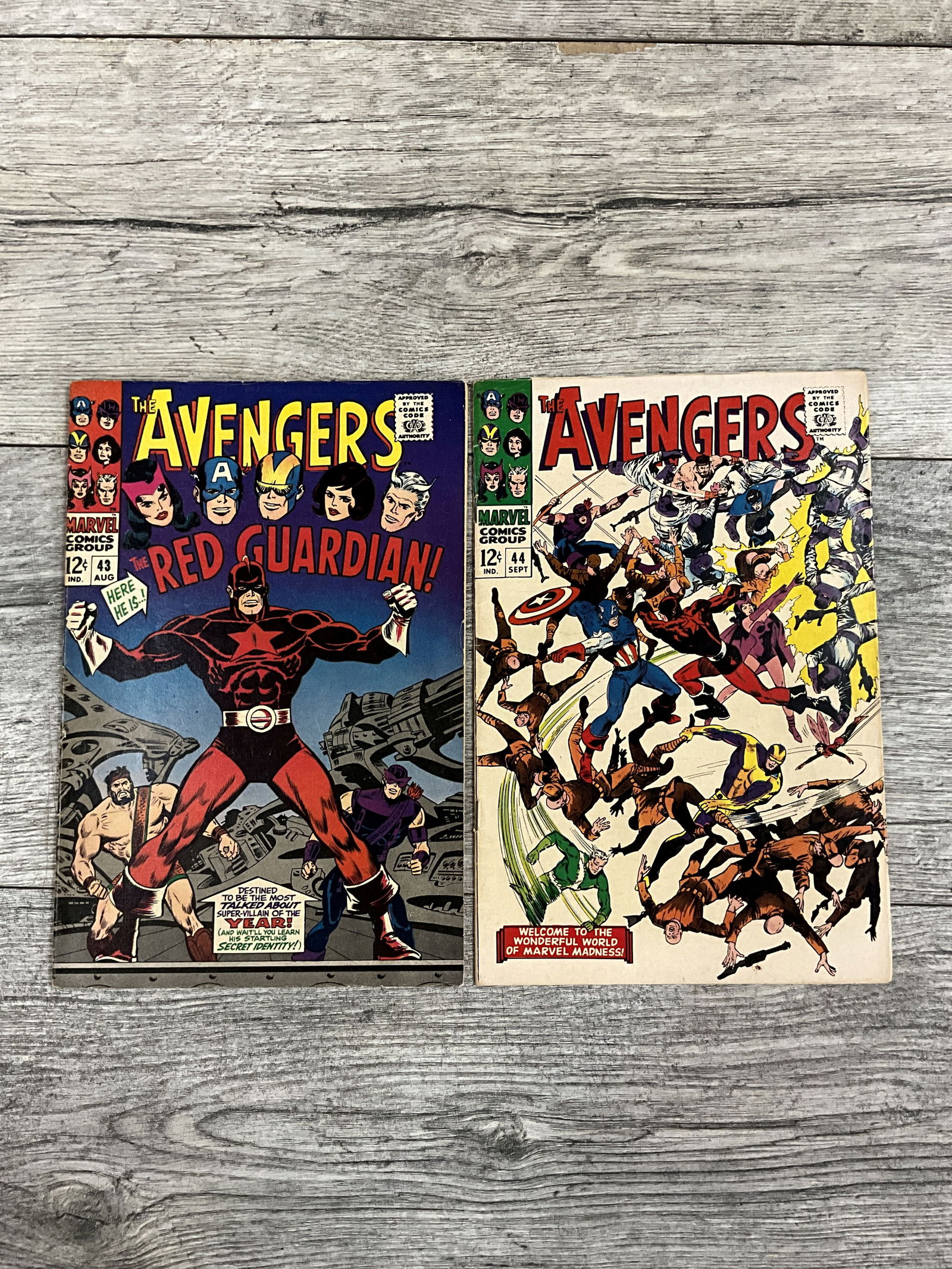 Two issues of The Avengers, #'s 43, and 44.  Marvel comics (1 of 2)