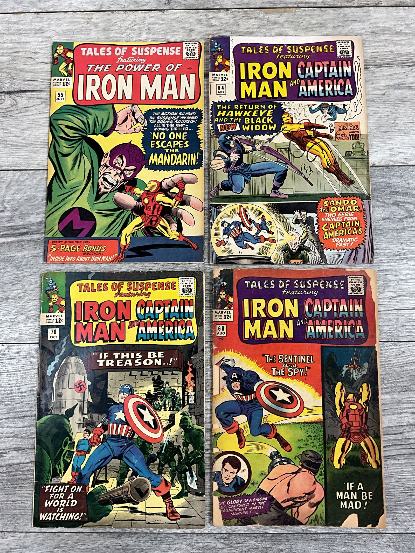 Four issues of Tales of Suspense, #'s 55, 64, 68, and 70.  Marvel comics (1 of 2)