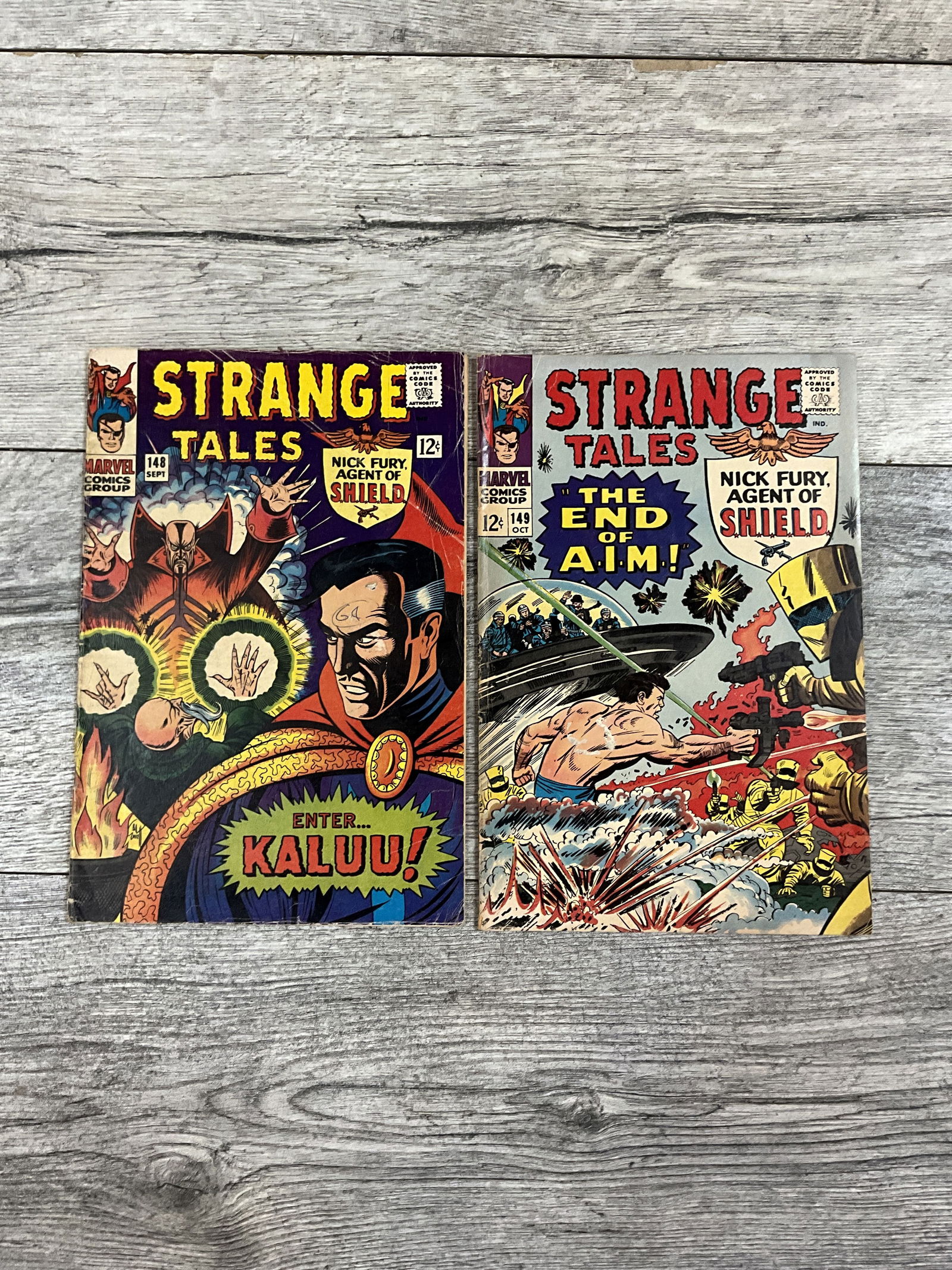 Two issues of Strange Tales, #'s 148 and 149.  Marvel comics (1 of 2)