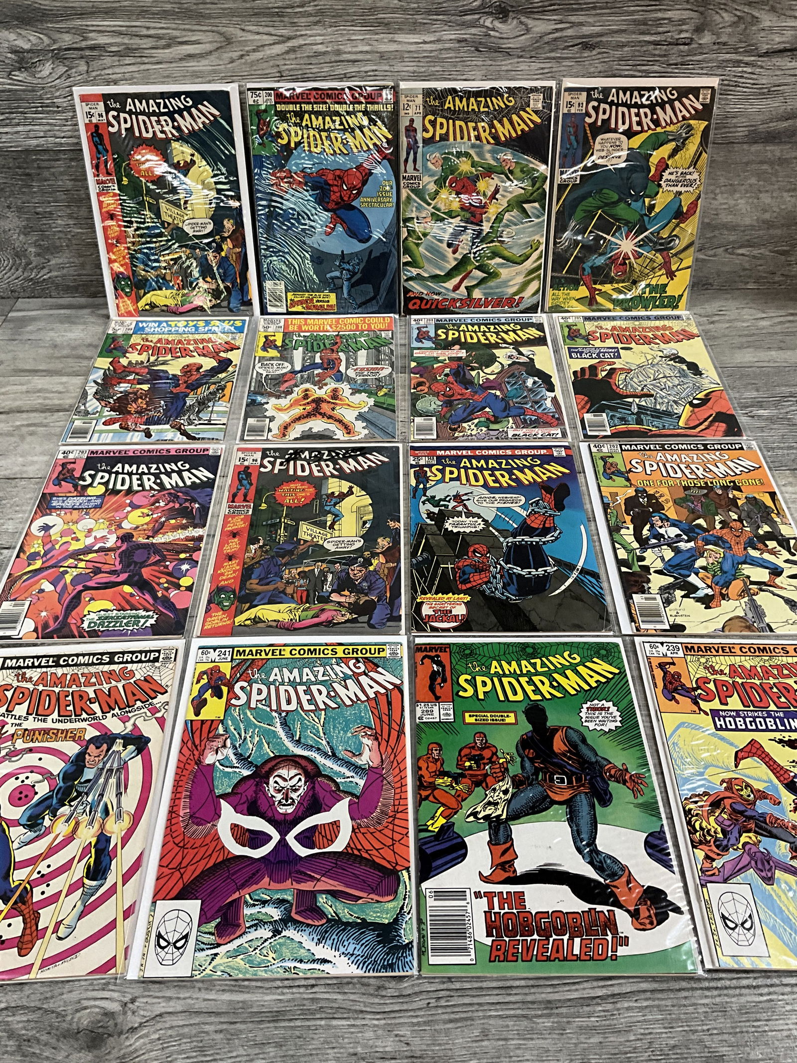 Twelve issues of The Amazing Spider-man, #'s 143, 104, 102, 149, 130, 128, 162, 167, 180, 183, 169, (1 of 4)